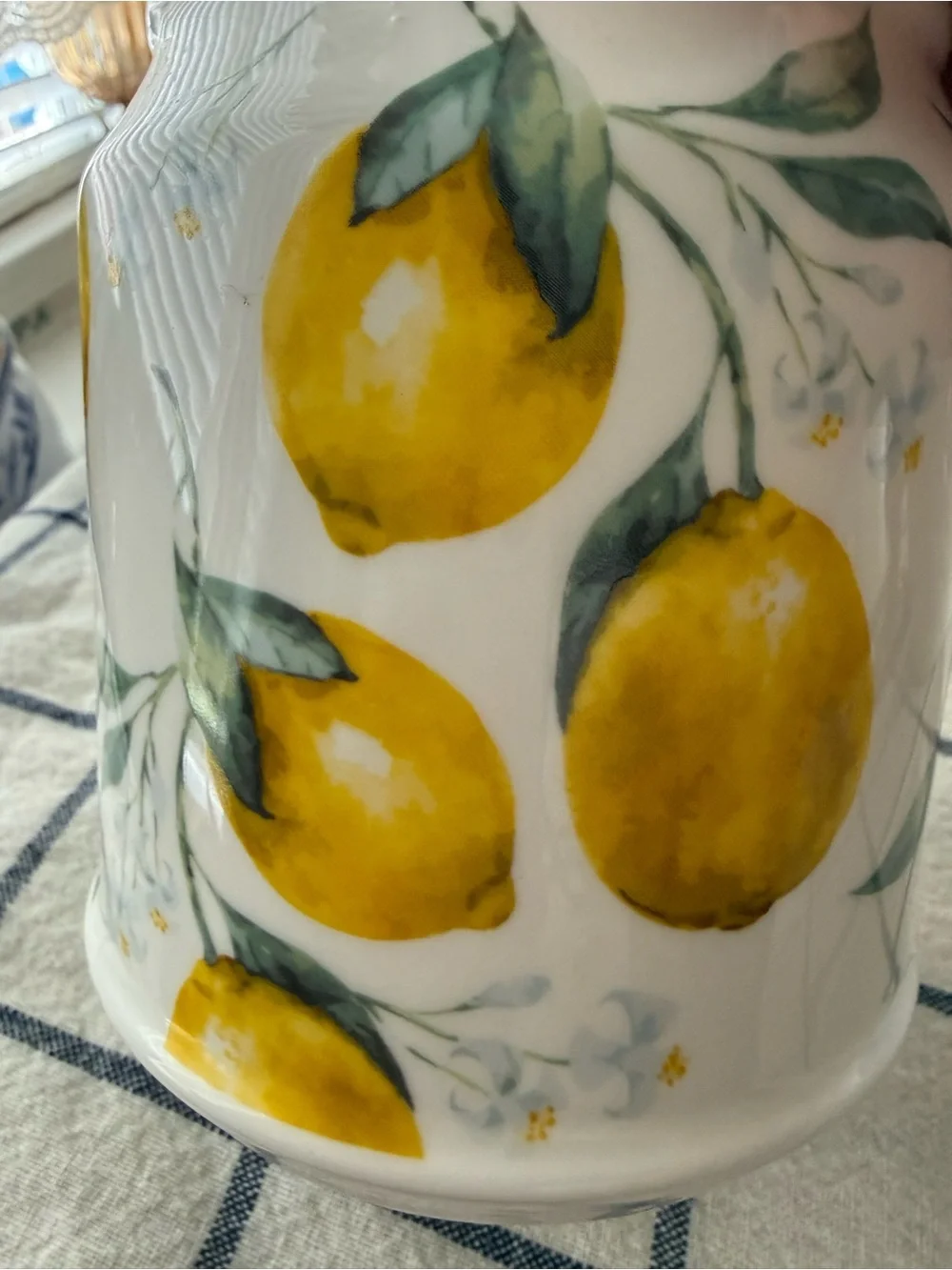 Farmhouse Lemon Ceramic Kitchen Canister with Wood Lid - Picture 3 of 6